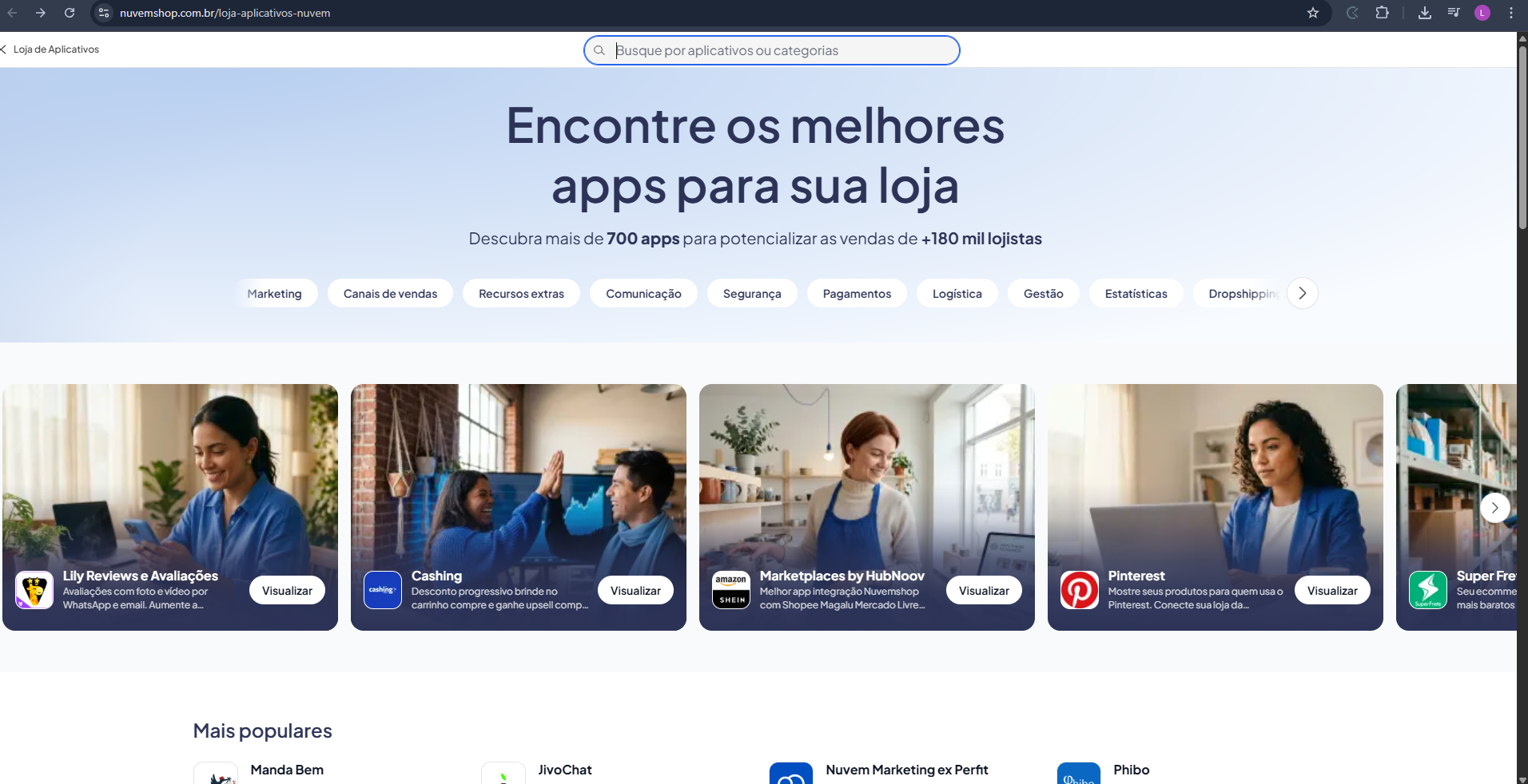 Loja de Aplicativos Nuvemshop